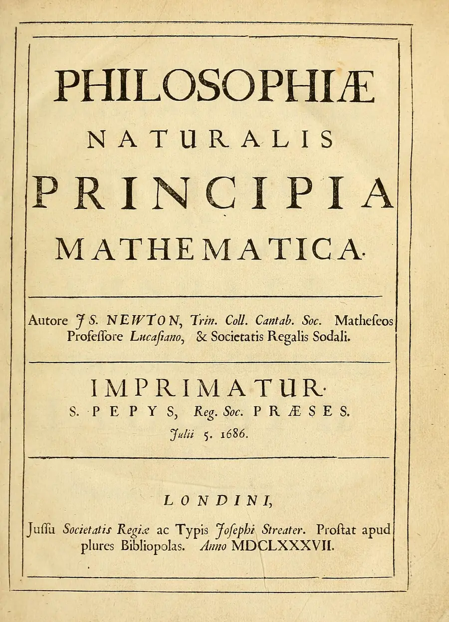 Title page of the first edition of Newton’s Principia, 1687.